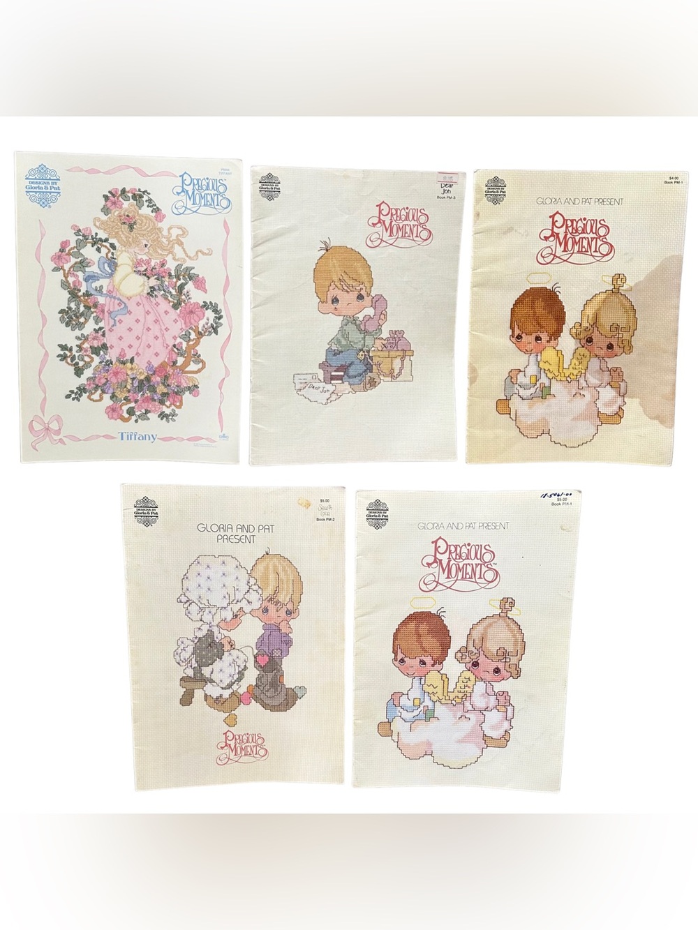 Vintage 90’s Gloria & Pat Precious Moments Cross Stitch Pattern Books Lot of 5
